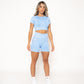 MIA BLUE HIGH-WAISTED SHORTS